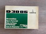 Deutz D3006 tractor onderdelenboek / spare parts list, Ophalen of Verzenden