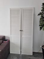 Witte vouwdeuren (Louvredeuren), Gebruikt, 80 tot 100 cm, Binnendeur, Ophalen of Verzenden