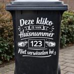 Grappige kliko sticker met huisnummer | Container sticker, Ophalen of Verzenden, Zo goed als nieuw, Kunststof, Minder dan 50 cm