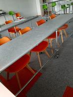 Industriële school-/werktafel op wielen, Ophalen, Gebruikt, 200 cm of meer, Metaal