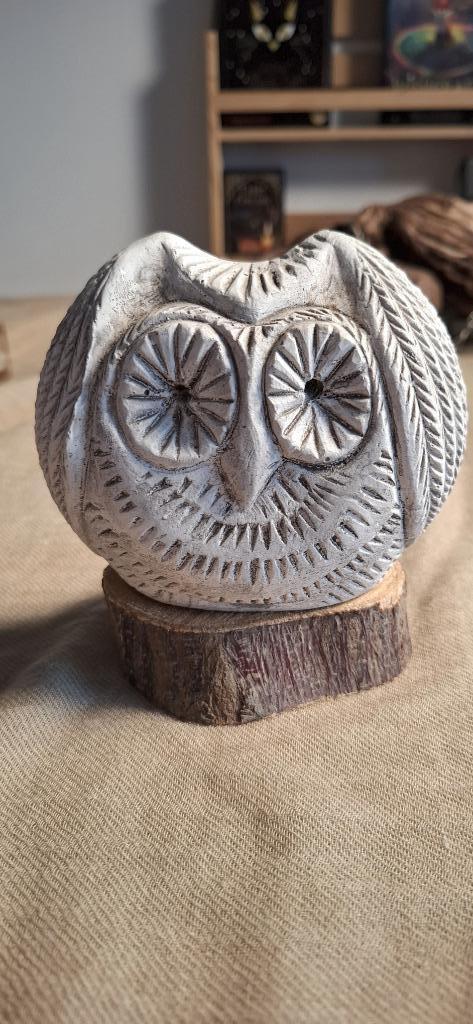 stenen uil wit groot, Verzamelen, Beelden en Beeldjes, Zo goed als nieuw, Dier, Verzenden