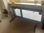 Ikea met glazen top, Ophalen, In hoogte verstelbaar, Zo goed als nieuw, Bureau
