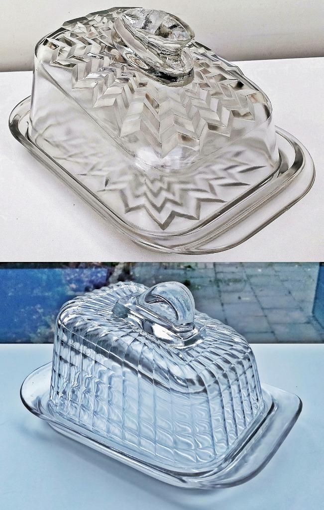 2x Antiek / Oud Glazen Stolp / Kaasstolp - Zie Omschrijving, Huis en Inrichting, Keuken | Servies, Zo goed als nieuw, Overige typen