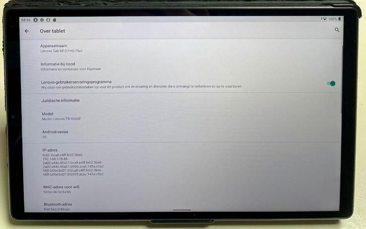 Lenovo TAB M10 Plus (2e Generatie) TB-X606F, Computers en Software, Android Tablets, Zo goed als nieuw, Wi-Fi, 10 inch, 64 GB