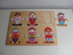 houten puzzel met aankleedpoppetjes, Ophalen of Verzenden, 10 tot 50 stukjes, 6 maanden tot 2 jaar, Van hout