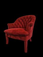 Prachtig klassieke gedelux design Chesterfield club fauteuil, Ophalen, Gebruikt, 75 tot 100 cm, Stof