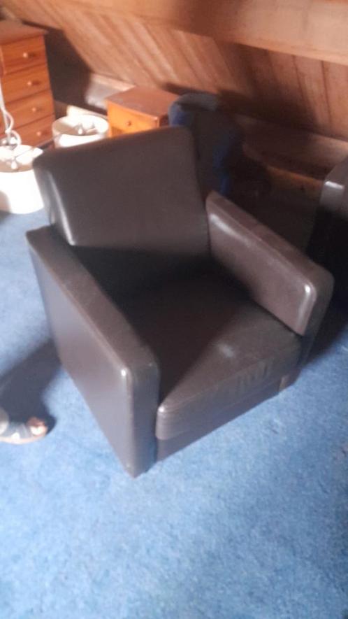 Fauteuil 2 stuks, Huis en Inrichting, Fauteuils, Gebruikt, Leer, 50 tot 75 cm, Minder dan 75 cm, Ophalen