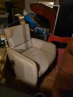 Beige leren fauteuil - Montel, Huis en Inrichting, Ophalen