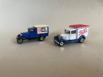 Twee reclameautootjes van Matchbox Pepsi Cola en Champignon, Ophalen of Verzenden