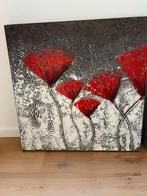 Twee Luik Schilderijen - Bloemenmotief 60x60x5, Ophalen