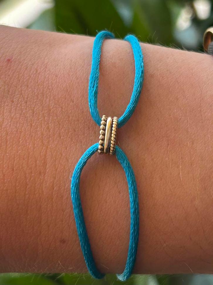 Gouden satijnkoord armband Blush 14k, Sieraden, Tassen en Uiterlijk, Armbanden, Zo goed als nieuw, Goud, Goud, Met bedels of kralen