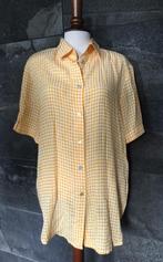 Mooie vintage blouse ZAZA tuniek geel wit klassiek overhemd, Maat 38/40 (M), Geel, Ophalen of Verzenden, Zo goed als nieuw