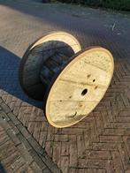 Industriële Haspel van hout met stalen randen zie fotos, Overige materialen, Gebruikt, Rond, Industriële