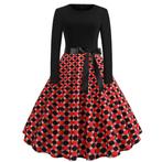 Zwart rode stippen jurk rockabilly vintage retro dames, Verzenden, Nieuw, Overige kleuren, Knielengte