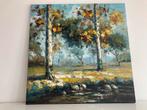 Schilderij bomen / bos 90 x 90 cm, Ophalen, Oorspronkelijke maker, Schilderij, 75 tot 100 cm