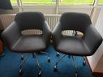 Mooie zwarte satelliet verstelbare stoelen met wielen, Twee, Ophalen of Verzenden, Zo goed als nieuw, Metaal
