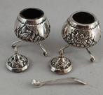 Zilveren Djokja peper & Zout stel antiek 800 zilver, Antiek en Kunst, Antiek | Goud en Zilver, Ophalen of Verzenden, Zilver