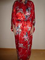VINTAGE kimono Japans 1 maat maxi rood pauw bloesem JUGUEMM, Vintage, Onder de knie, Zo goed als nieuw, Verzenden