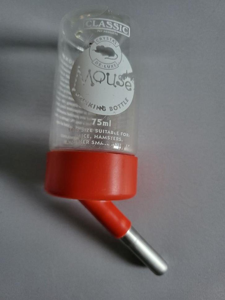 Drinkflesje van 75 ml voor in een muizen-of hamsterkooi, Dieren en Toebehoren, Knaagdieren en Konijnen | Toebehoren, Zo goed als nieuw