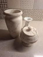 Antieke Marmeren Set, Steen, Gebruikt, Wit, Ophalen of Verzenden