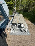 Mooie tafel met bankjes, Ophalen, Gebruikt, Campingtafel