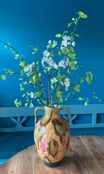 Prachtige geglazuurde vaas.olijf groen met oud rose, Huis en Inrichting, Woonaccessoires | Vazen, Ophalen, Aardewerk of Porselein