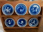 Delfts Blauw Tegeltjes / Onderzetters in Houten Rekje Vintag, Antiek en Kunst, Antiek | Keramiek en Aardewerk, Ophalen of Verzenden