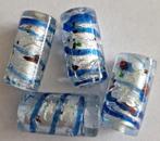 Grote bewerkte silverfoil buis glas kralen 30x15 mm, Hobby en Vrije tijd, Kralen en Sieraden maken, Verzenden, Nieuw, Kraal