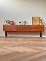 Vintage dressoir lowboard teak hout jeren 50/60, Ophalen, Gebruikt, Met deur(en), 150 tot 200 cm