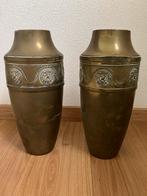 Set van 2 vintage messing vazen, Ophalen of Verzenden