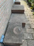 Roodbruine betonnen terrastegels wildverband, Tuin en Terras, Tegels en Klinkers, Ophalen, Beton, 10 m² of meer, Terrastegels