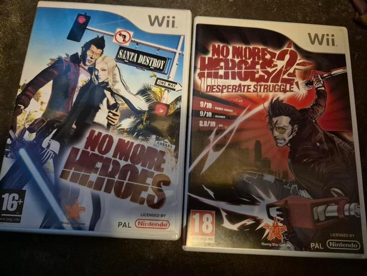 No More Heroes Wii - Dubbel Pakket 1 & 2, Spelcomputers en Games, Games | Overige, Zo goed als nieuw, Avontuur en Actie, 1 speler