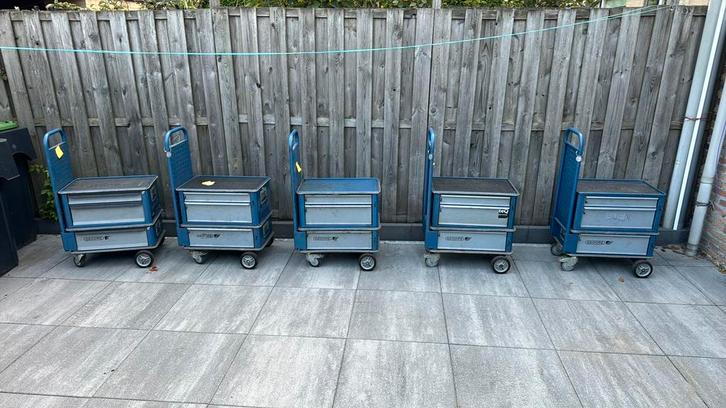 Gedore 1585 gereedschapwagens 5 stuks in goede staat, Doe-het-zelf en Verbouw, Gereedschapskisten, Gebruikt, Ophalen
