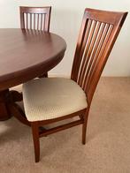 Eetkamerset met ronde tafel en 4 stoelen, Ophalen of Verzenden, Gebruikt, 4 tot 6 stoelen