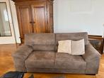 Alcantara Taupe Tweezitsbank, Ophalen, Gebruikt, 150 tot 200 cm, Tweepersoons
