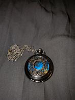 Mooi nieuw zakhorloge, blauw en zwart, Overige materialen, Overige voorstellingen, Zwart, Nieuw