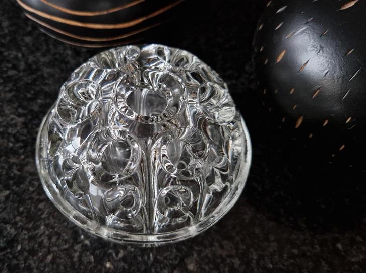 Decoratieve kristal glazen bloemensteker V.M.C. Reims '50, Antiek en Kunst, Antiek | Vazen, Ophalen of Verzenden