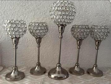 6 stuks zilver kaarsenhouder gratis beschikbaar voor biedingen