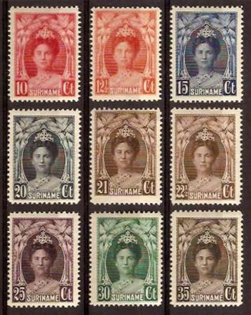 Suriname NVPH nr 118/26 postfris Koningin Wilhelmina 1927 beschikbaar voor biedingen