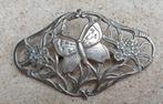zilveren art deco broche speld, 4 tot 7 cm, Gebruikt, Ophalen of Verzenden, Zilver