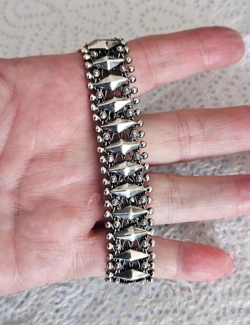 Prachtige zilveren (925) DESIGN schakelarmband / armband, Sieraden, Tassen en Uiterlijk, Armbanden, Zo goed als nieuw, Zilver