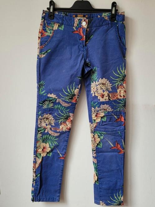 Scotch R'belle blauwe broek maat 152 tropische print, Kinderen en Baby's, Kinderkleding | Maat 152, Gebruikt, Meisje, Broek, Ophalen of Verzenden