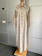 H905 Nieuw: Twinset maat 44=L lange doorknoop-jurk vest