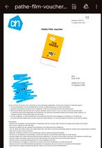 Vouchers 2 bioscooptickets, Tickets en Kaartjes, Twee personen