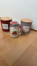 Kerstkaarsen, 2 geurkaarsen, 1 andere kaars, in glas, Diversen, Kerst, Ophalen