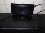 Vintage handtas in leder, Ophalen of Verzenden, Gebruikt, Zwart, Handtas