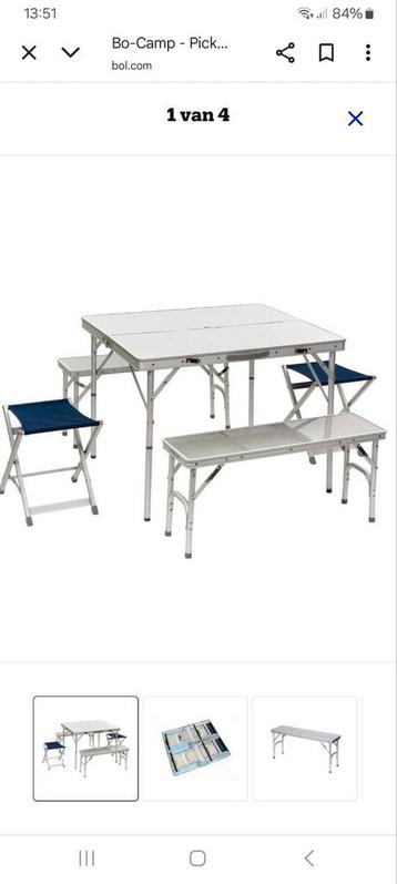Bo-Camp Picknickset - Tafel, Bank & Stoelen beschikbaar voor biedingen