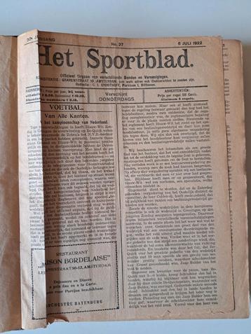 Het Sportblad 1922 - Ingebonden Jaargang beschikbaar voor biedingen