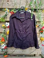 Mooie vintage gothic geborduurde zwarte blouse, Ophalen of Verzenden, Zo goed als nieuw, Maat 38/40 (M), Zwart