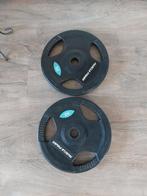 Muscle Power 2x25kg olympische schijven tri-gripper, Sport en Fitness, Fitnessmaterialen, Ophalen, Gebruikt, Benen, Halterschijven